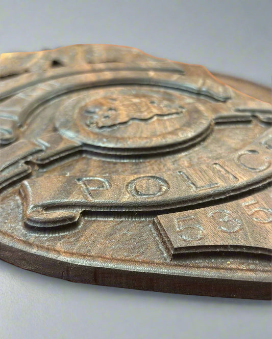 Custom Hardwood 3D Carved Badge
