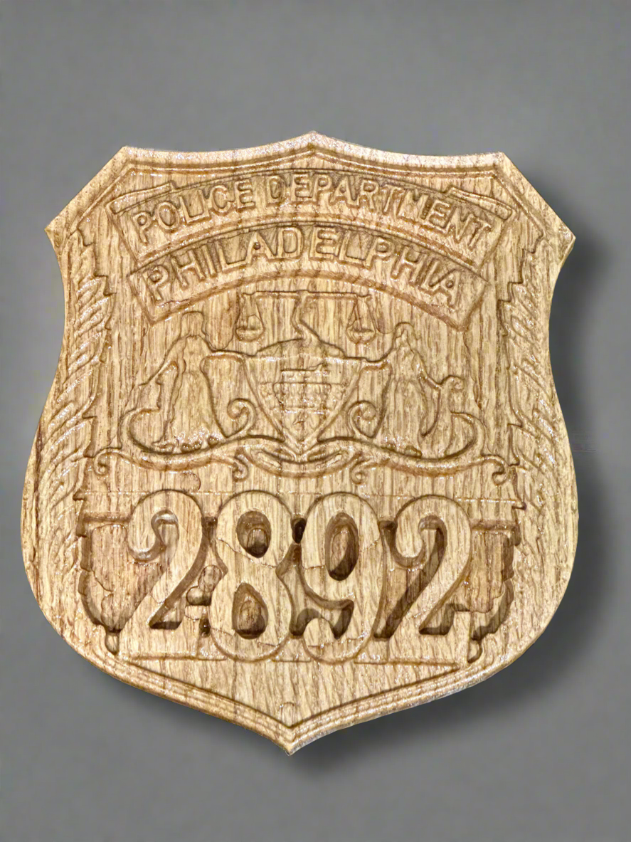 Custom Hardwood 3D Carved Badge