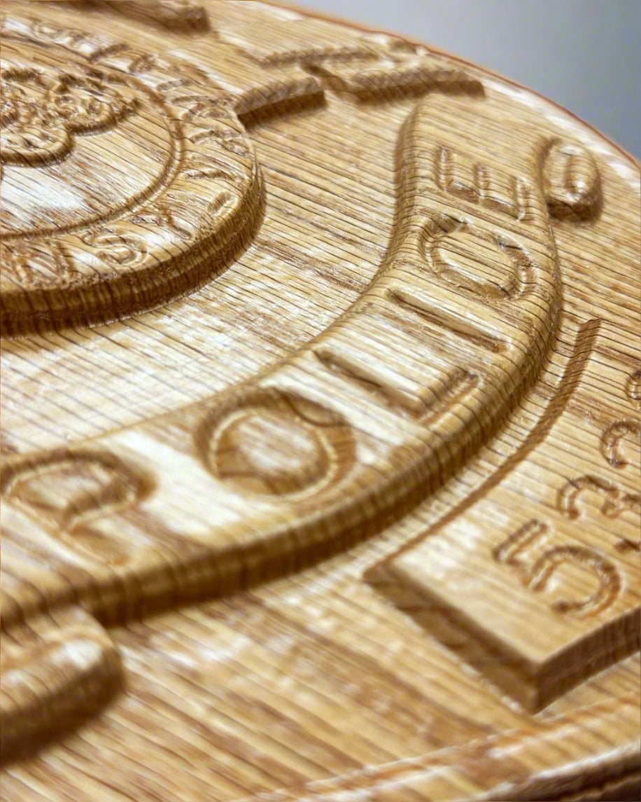 Custom Hardwood 3D Carved Badge