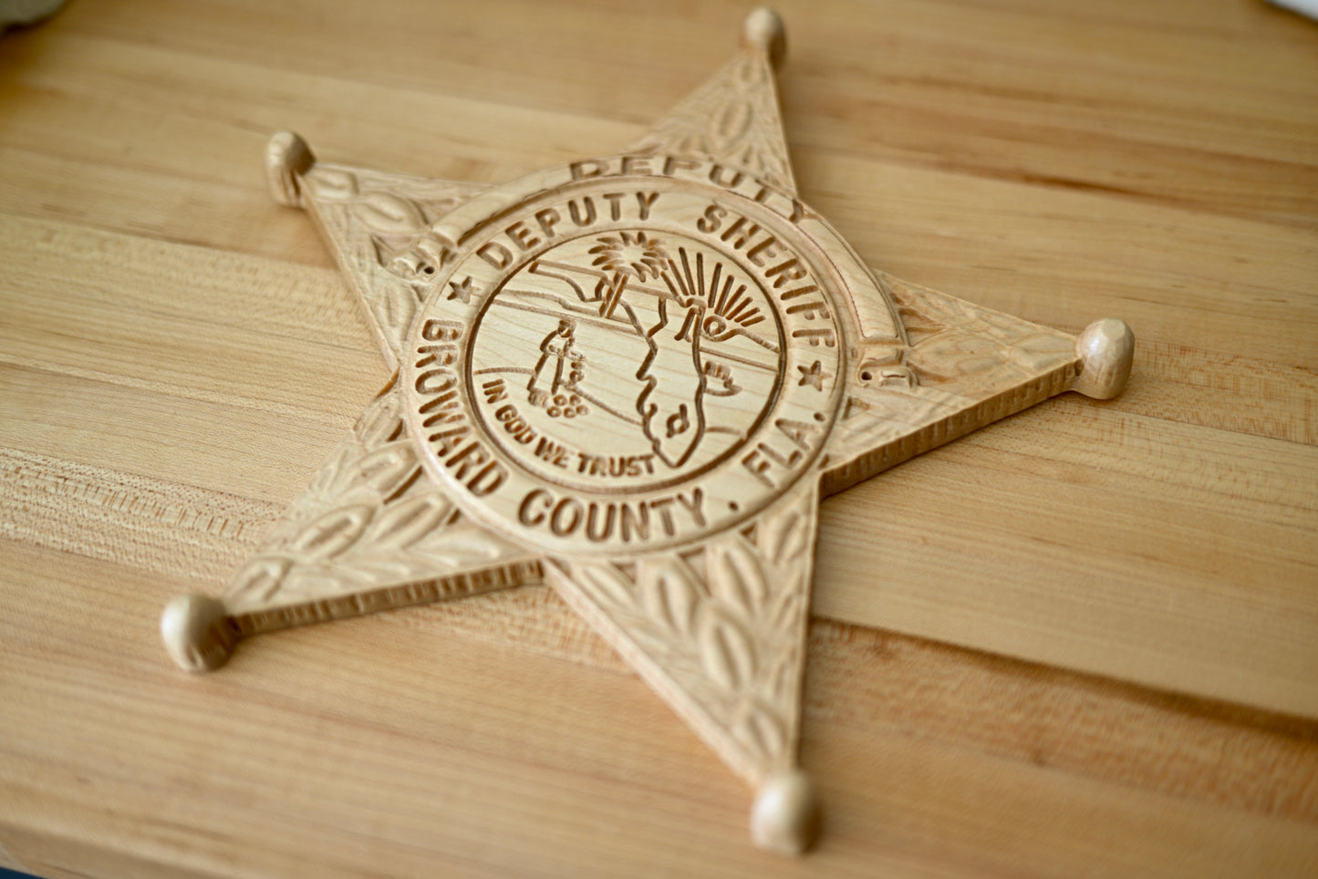 Custom Hardwood 3D Carved Badge
