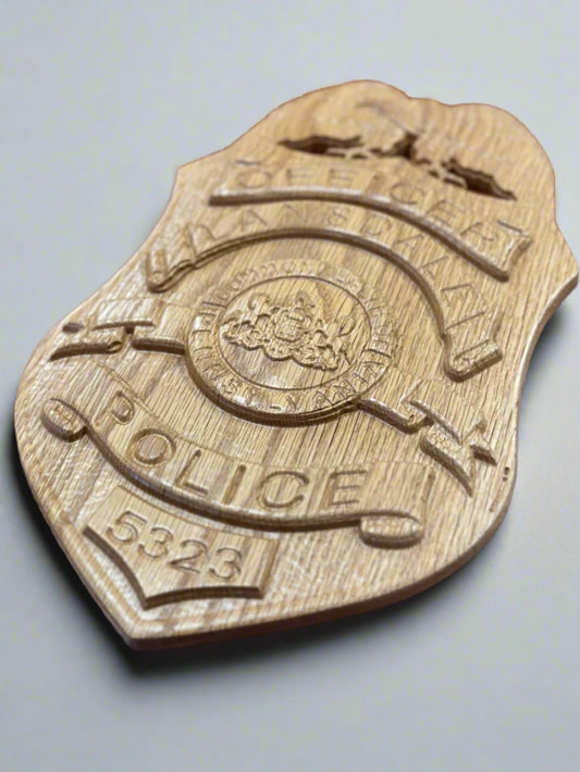 Custom Hardwood 3D Carved Badge
